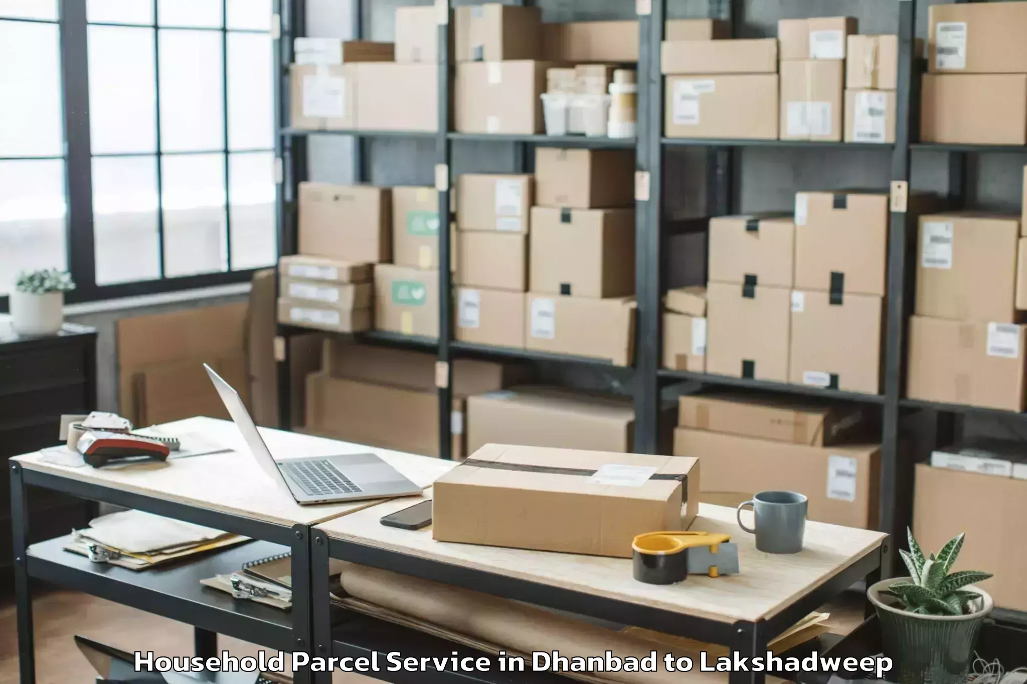 Book Your Dhanbad to Kalpeni Household Parcel Today